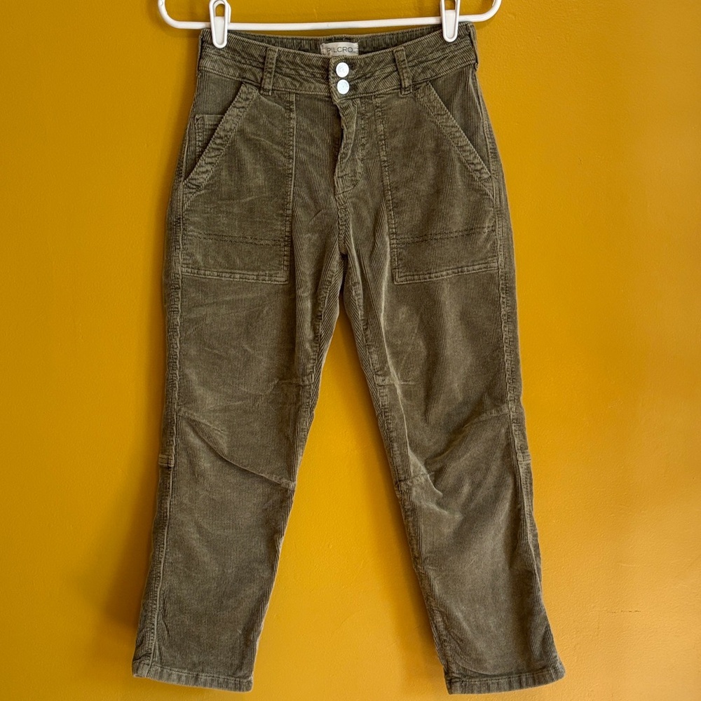 Pilcro Olive Corduroy The Wanderer Pants